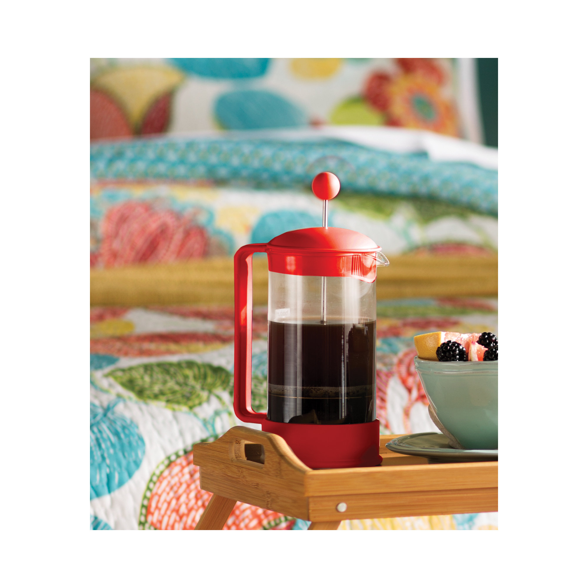 Bodum Brazil French Press Coffee Maker, Red, Capacity 34 oz