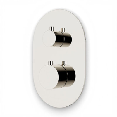 Thermostat rond avec inverseur à 3 voies et garniture de position d'arrêt nickel poli