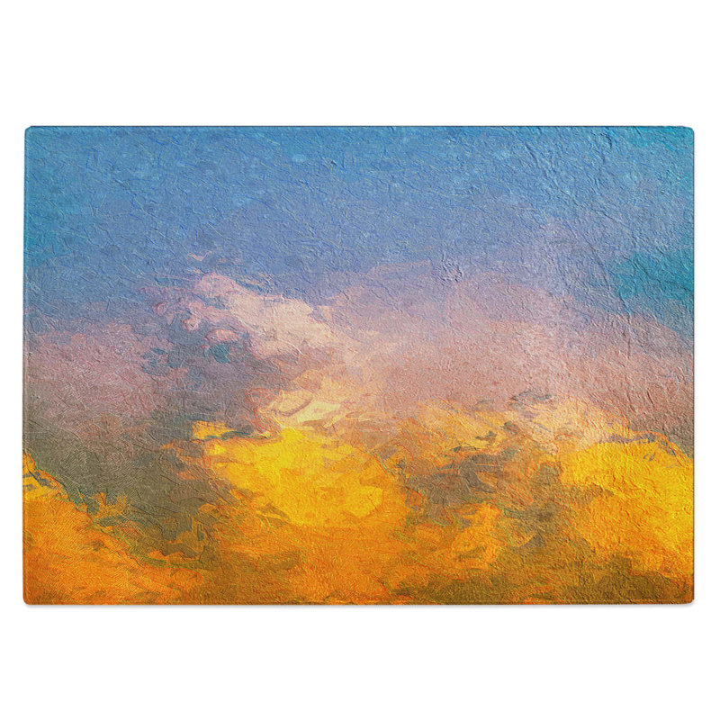 Tempered Glass Rising Clouds Chopping Board, 39 cm W x 28.5 cm L