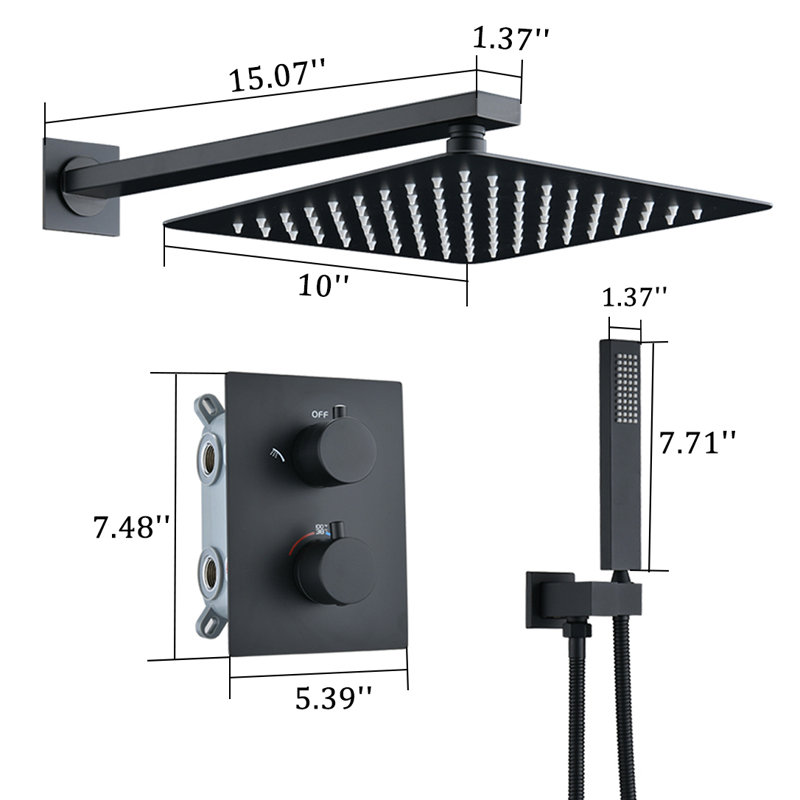 Thermostatic Complete Shower System with Rough-in Valve