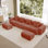 Canapé modulaire modulaire en U à 4 places avec passepoil à bordure française, aucun assemblage requis, canapé à 4 places avec coussins décoratifs et 2 repose-pieds amovibles