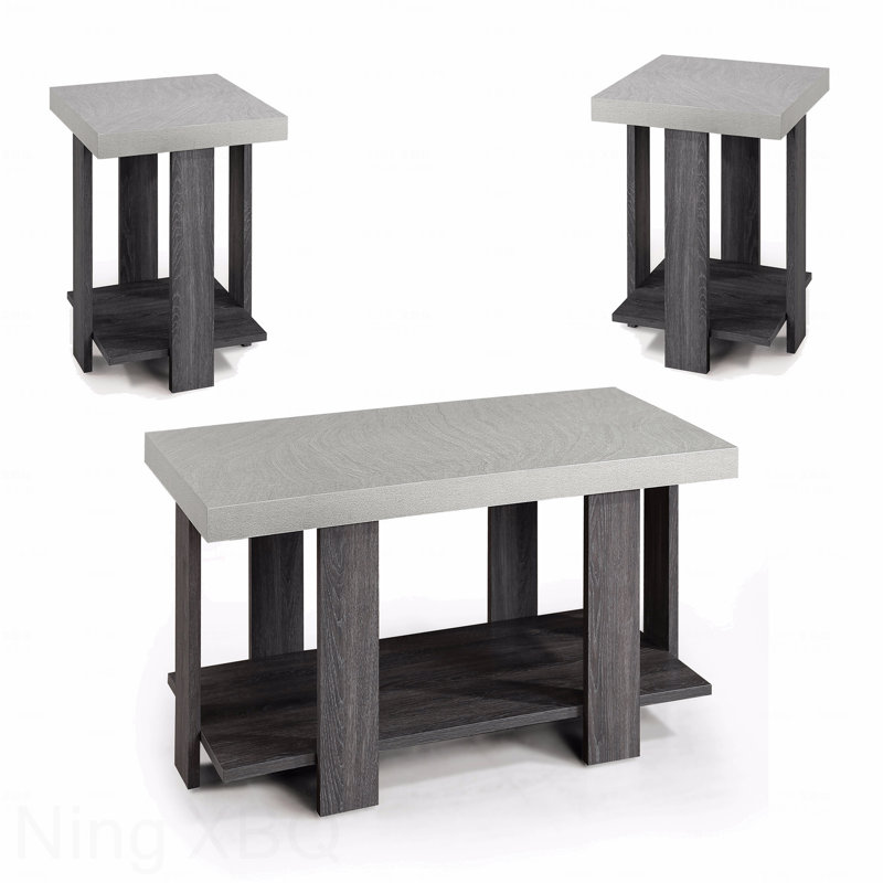 Ensemble de tables basses 3 pièces et 2 tables de bout assorties