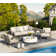 Lamando 3 Pieces Patio Aluminum Conversation Seating Group With Olefin Cushions For 5 Person