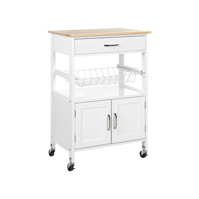 Haverhille Solid Wood Top Kitchen Trolley