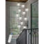 D20 "x H 120" , Lustre boule de cristal noir 12 lumières compatible avec plafond encastré à haute température à température de couleur réglable 2700K 4500K 6000K pour le vestibule du vestibule