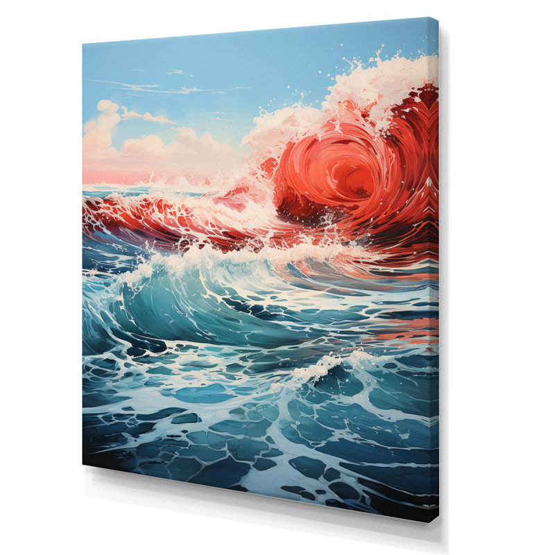Saphir infini bleu rouge, impression sur toile, H 44 po x l 34 po x P 1,5 po, Toile tendue