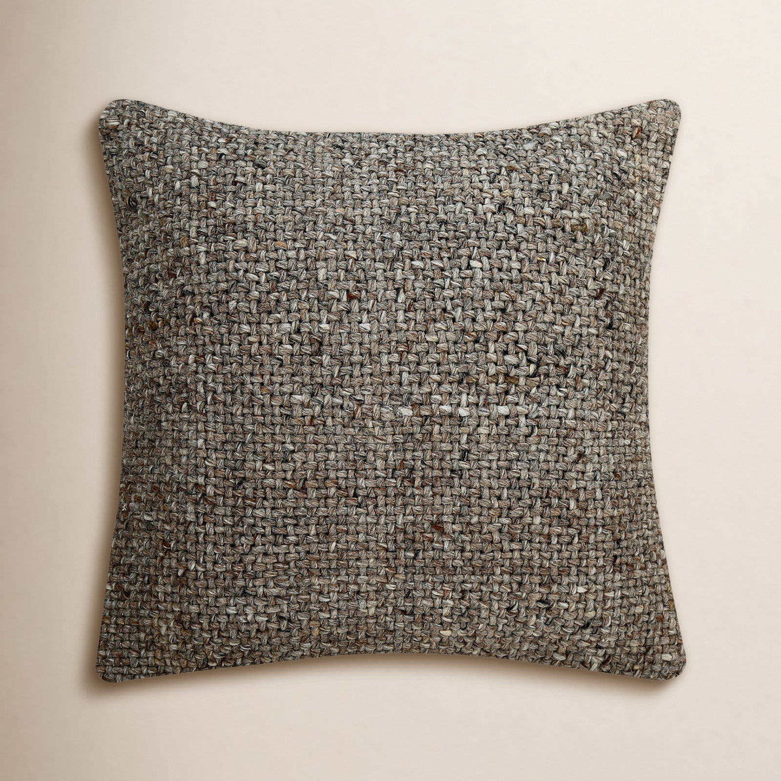 Indoor/Outdoor Throw Pillow, 18" x 18", Beige Geometric