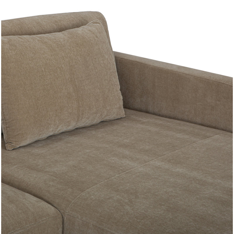 Canapé modulaire 2 pièces Kenji, Face à la droite, Chenille latte brun