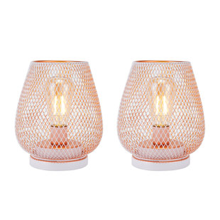 UBright 2 Pack Battery Operated Lights Rechargeable Outdoor Table Lamp  Metal Cage with 4 Lighting Mode Outdoor Lantern Cordless Lamp Indoor  Outdoor