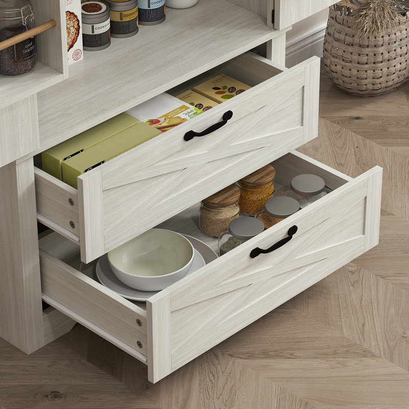Armoire de rangement 64 po avec portes et tiroirs 64 po blanc