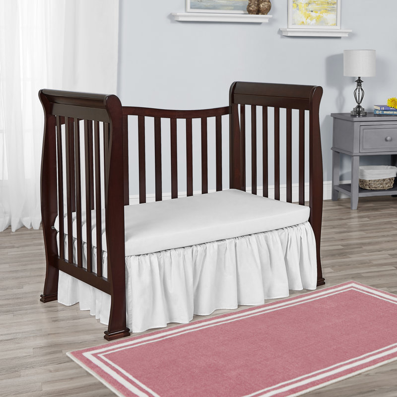 Espresso Pine 4-in-1 Convertible Mini Crib with Adjustable Mattress