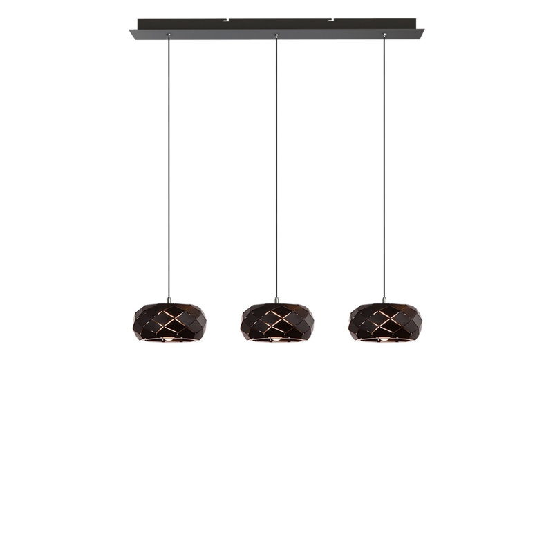 Bixby 3 - Light Natural Kitchen Island Pendant, Black
