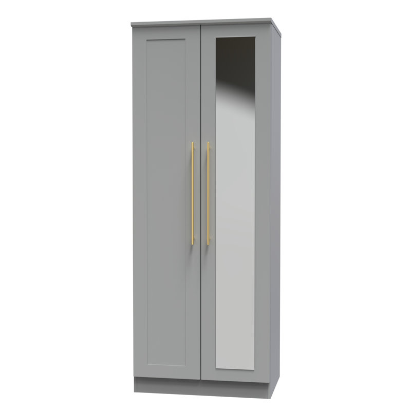 Behrad Tall 2 Door Mirrored Robe , Dusk Grey