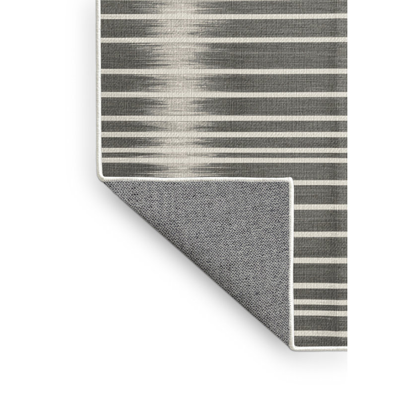  Tapis lavable rayé blanc argenté, Rectangulaire 2 pi x 3 pi