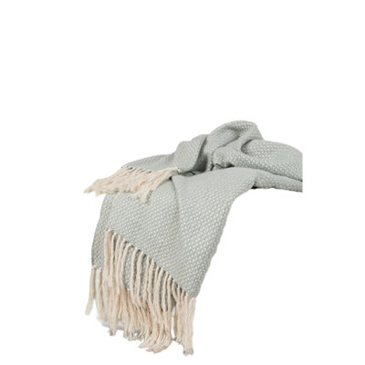 Jeté 100% coton vert menthe