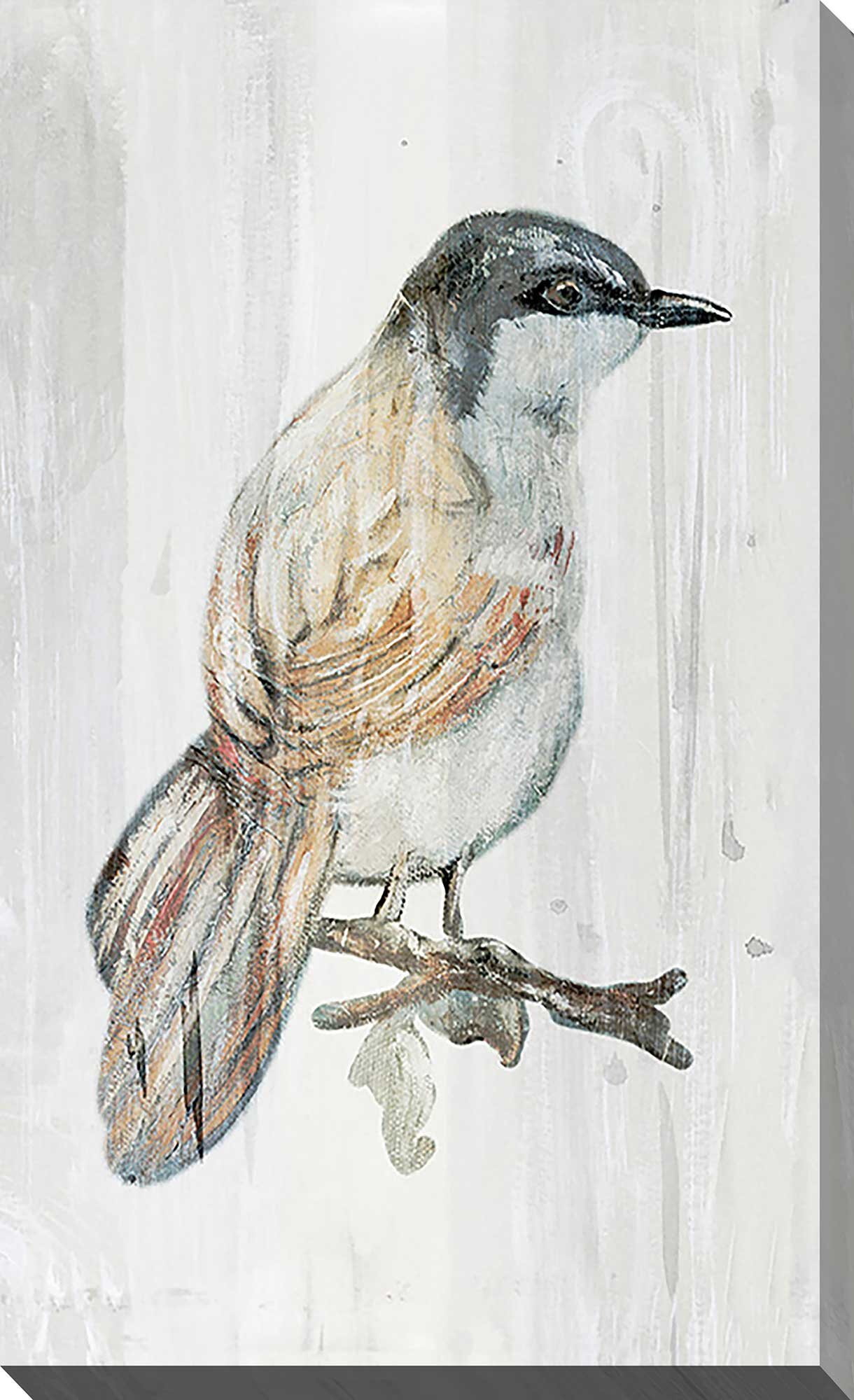 Eco Bird On Wood II Vertical by Patricia Pinto Painting