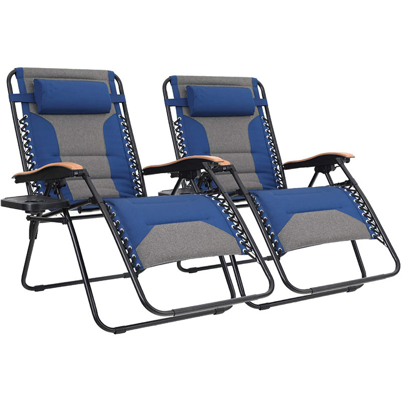 Fauteuil inclinable zéro gravité avec coussin Talecia, Bleu foncé