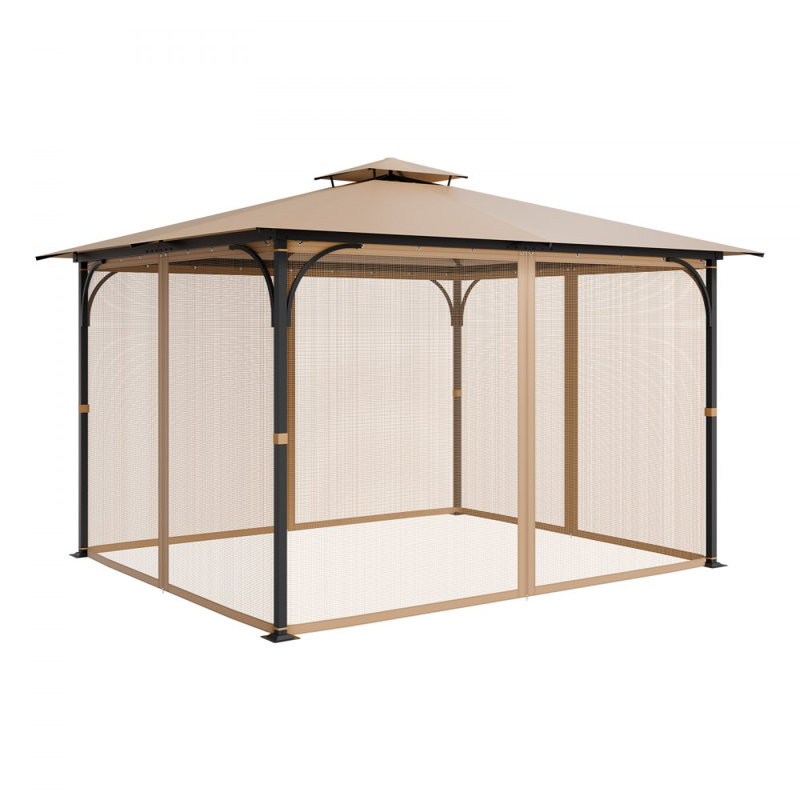 VEVOR Polyester Side Wall for Gazebo, 210.9cm H x 274cm W x 339.9cm D, Brown