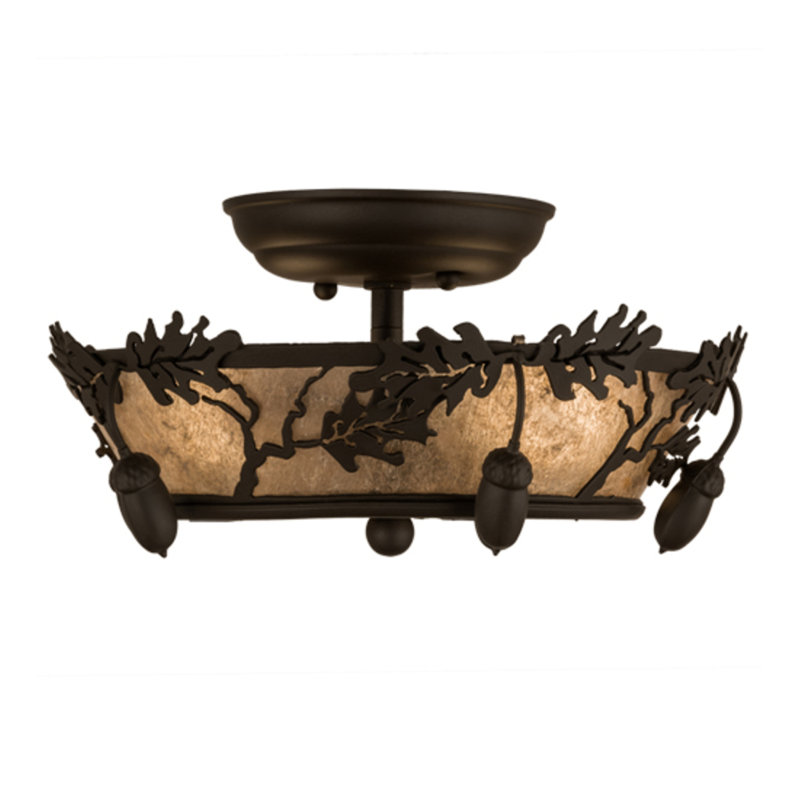 Oak Leaf And Acorn 2 - Light Semi Flush Mount