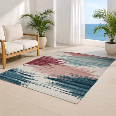 Watercolor Beige Indoor and Outdoor Area Rug