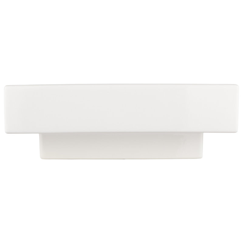 19" Stoddert White Porcelain Rectangular Wall Mount Bathroom Sink with Overflow