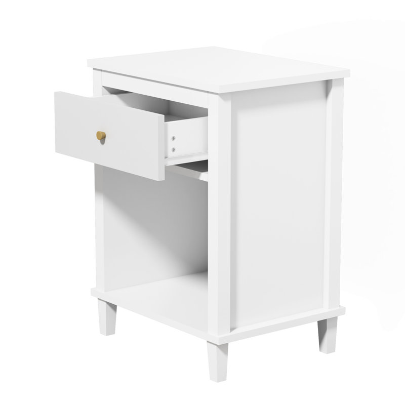 Table de chevet moderne Mid Century, Blanc
