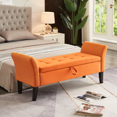 Banc de lit avec velours de rangement