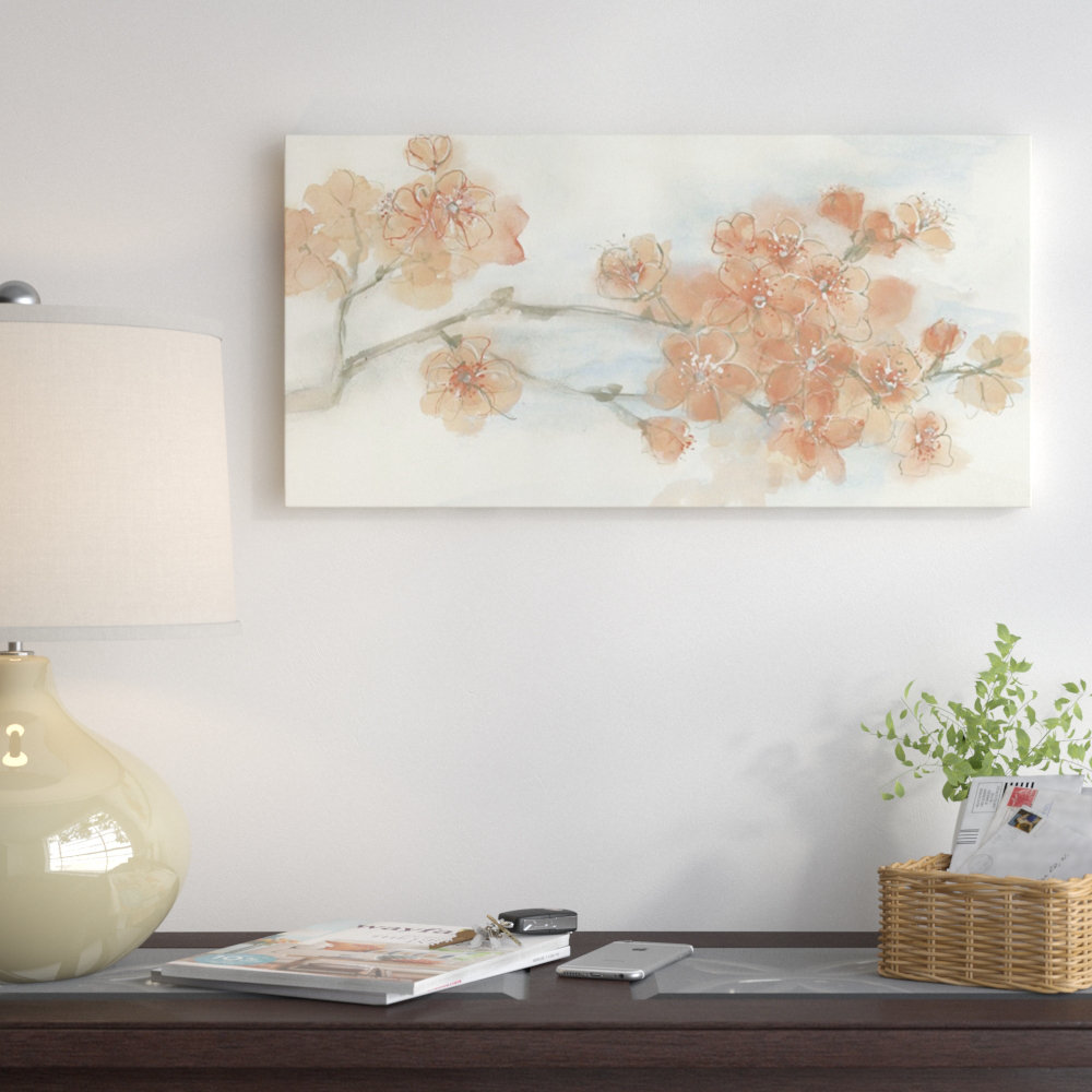 'Peach Blossom I' Print on Canvas East Urban Home 