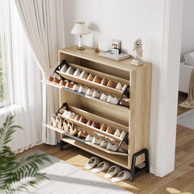 16 Pair Flip Down Shoe Storage