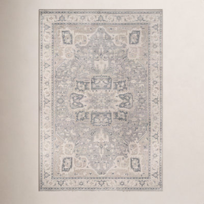 Lucy Gray Hand-Knotted Wool Oriental Rug