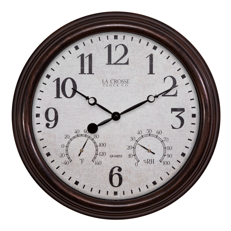 Horloge murale intérieure / extérieure 15 po La Crosse 404-3015 avec température et humidité