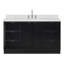 Ensemble de meuble-lavabo simple 60 po en bois massif avec plateau en quartz Carrara noir de 1,5 po Haun-887759777-887759788-887759778