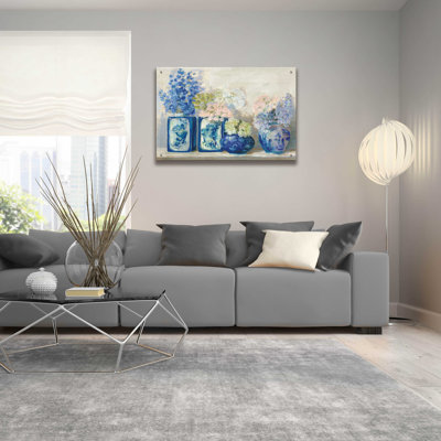 " Ladys Mantle On Shiplap Coral " Print
