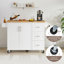 Îlot de cuisine avec comptoir à abattant, chariot d'îlot de cuisine roulant, table d'îlot de cuisine avec porte de grange avec armoire de rangement et support de tour, table d'îlot sur roulettes pour la cuisine