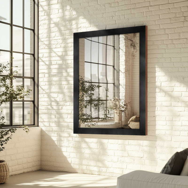 Miroir Ramino, Noir satiné, 47,5 po x 35,5 po