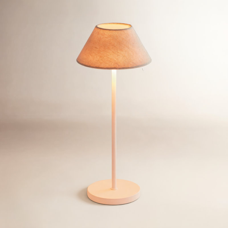 Lampe de table à abat-jour en lin à DEL de 14 po Lumos, Crème, crème, Crème, crème, H 14 po x l 6 po x P 6 po