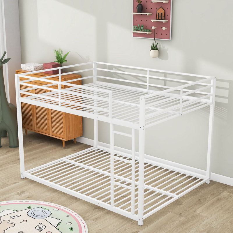 Metal Standard Bunk Bed, White, Full