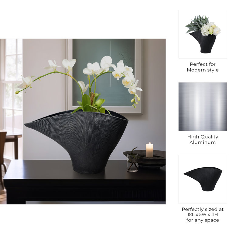 Karly Novelty Aluminum Table Vase, 11" H x 18" W x 5" D