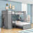 Curt Kids Twin Over Twin 2 Drawers Wood Bunk Bed with Built-in-Desk and Shelves-1309497519