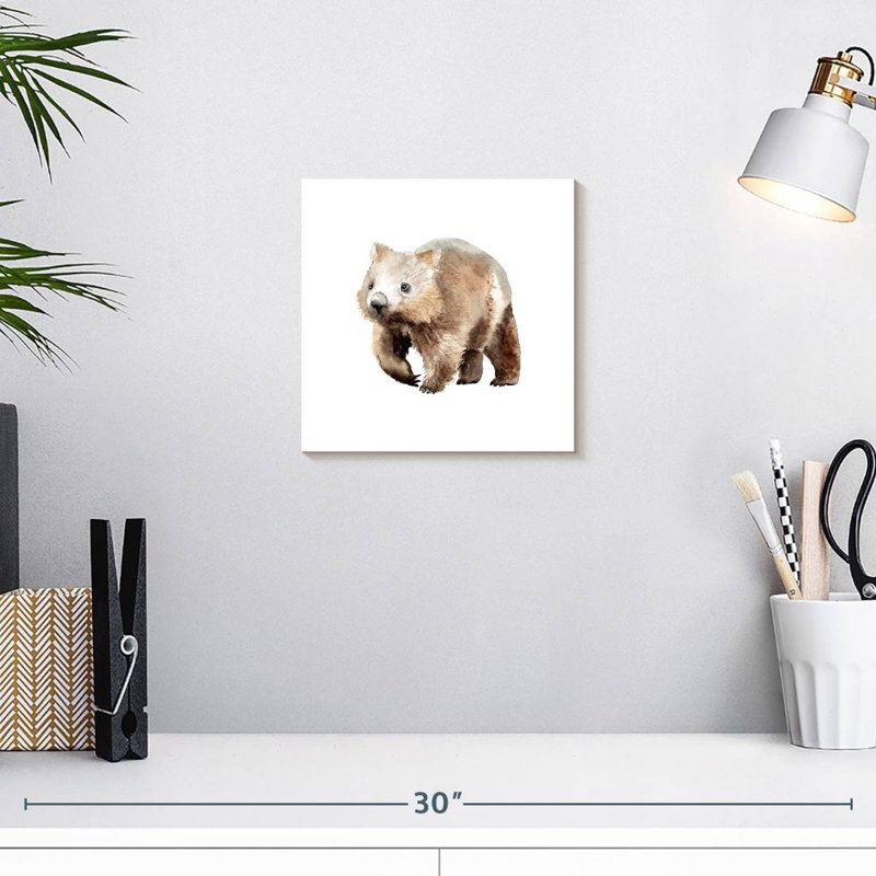 Crowle aquarelle Wombat, H 10 po x l 10 po