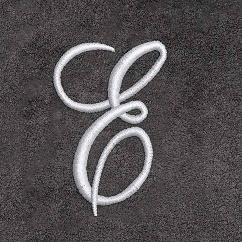 Winston Porter Granite/Silver Script Monogram Hand Towel Letter E