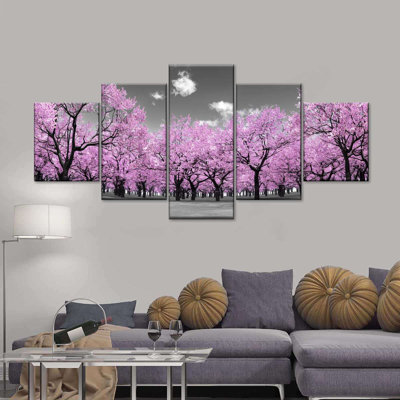 Pop Pink Forest Multi Piece Canvas Print