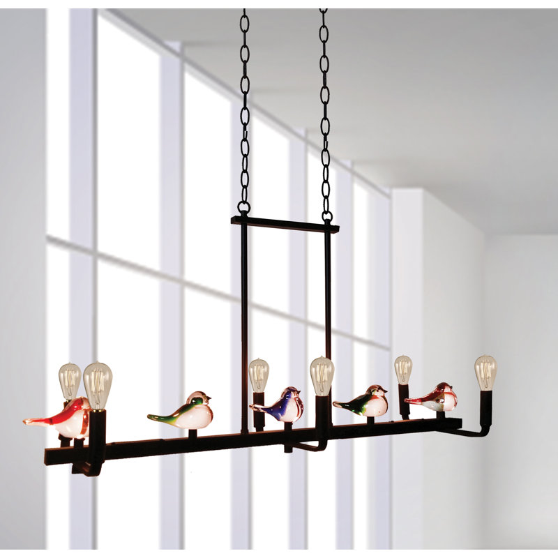 Luminaire suspendu linéaire 6 lumières pour îlot de cuisine finch Callas