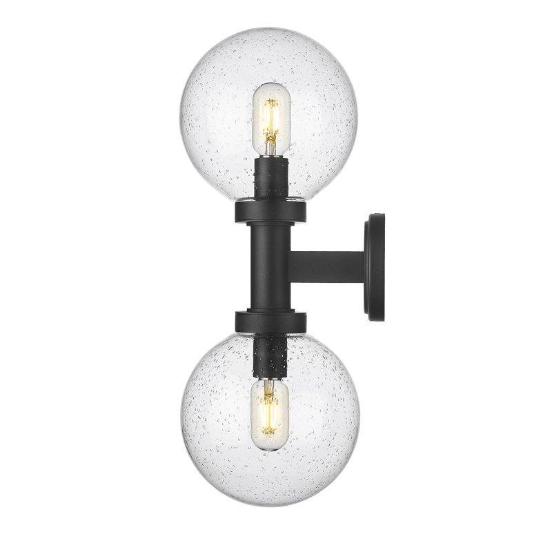 Applique murale en aluminium Burach, H 21 po x l 8 po x P 9 po, Transparent avec grains