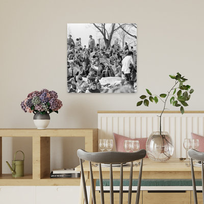 1970S April 22 1970 Crowd Attending The First Earth Day Celebration Fairmont Park Philadelphia Pennsylvania Usa Classic Retro Vintage Urban Wall Art