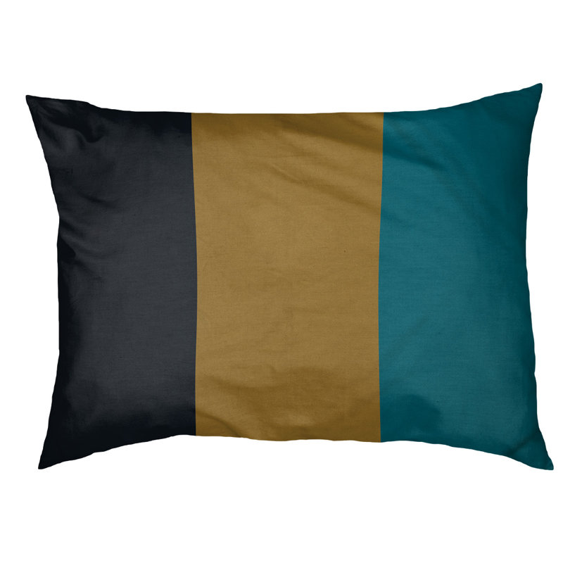 Oreiller Oklahoma, Grand (l 40 po x P 30 po x H 6,5 po), Noir / jaune / turquoise
