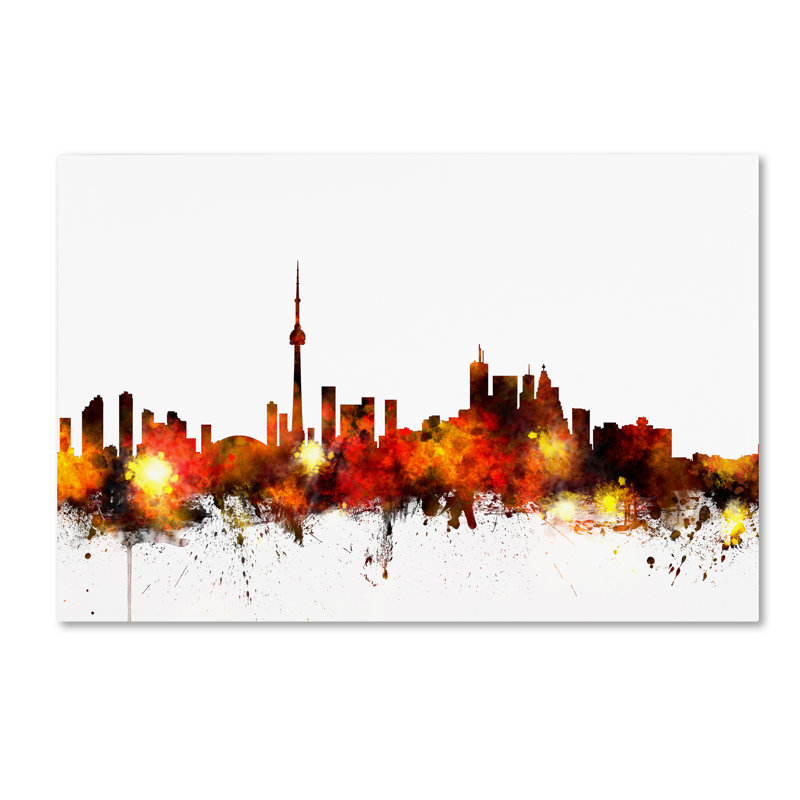 « toronto canada horizon iii », reproduction d’impression sur toile tendue, H 22 po x l 32 po x P 2 po