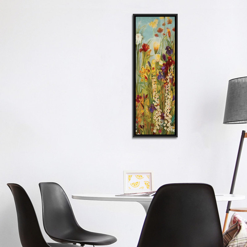 «Merriment II», reproduction sur toile, H 48 po x l 16 po x P 1,5 po, Cadre noir