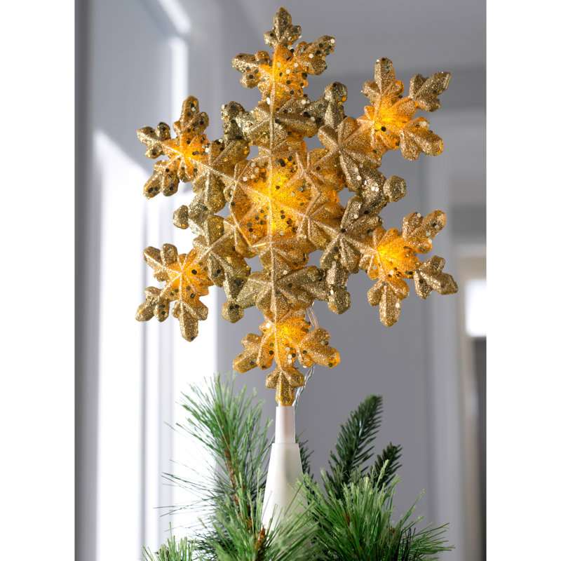 29cm Astrology & Stars Lighted Tree Topper, Gold