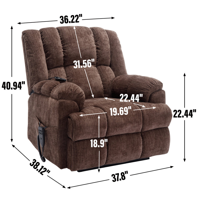 Fauteuil inclinable à massage Haubstadt, Brun